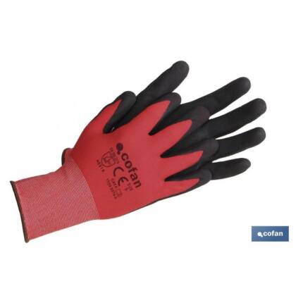 Guante Impregnado Sandy Coating Rojo/Negro